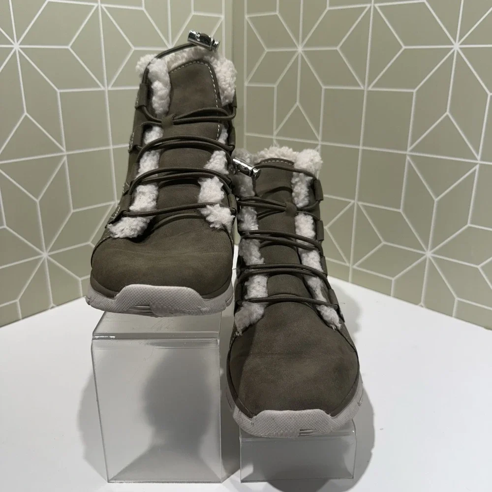 ryka Woman's Chill Out Boots Fleece Lined Olive Green Size 7‎